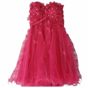BEE DARLIN PINK STRAPLESS PARTY PROM DRESS - 5/6